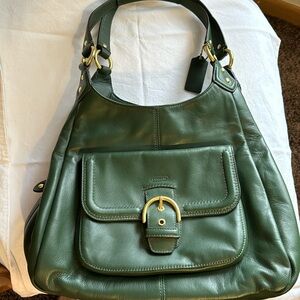 Coach Green leather shoulder Bag